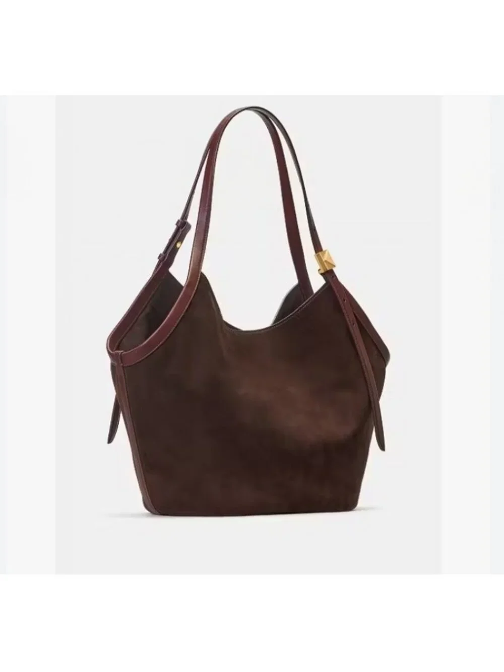 KATE SPADE NY Deco suede extra large tulip tote bag + Dust bag Hot Fudge/ Brown